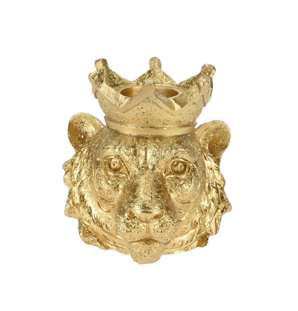 Suport pentru lumanare Tiger, 7.7x7.2x8.2 cm, poliston, auriu - imagine 3
